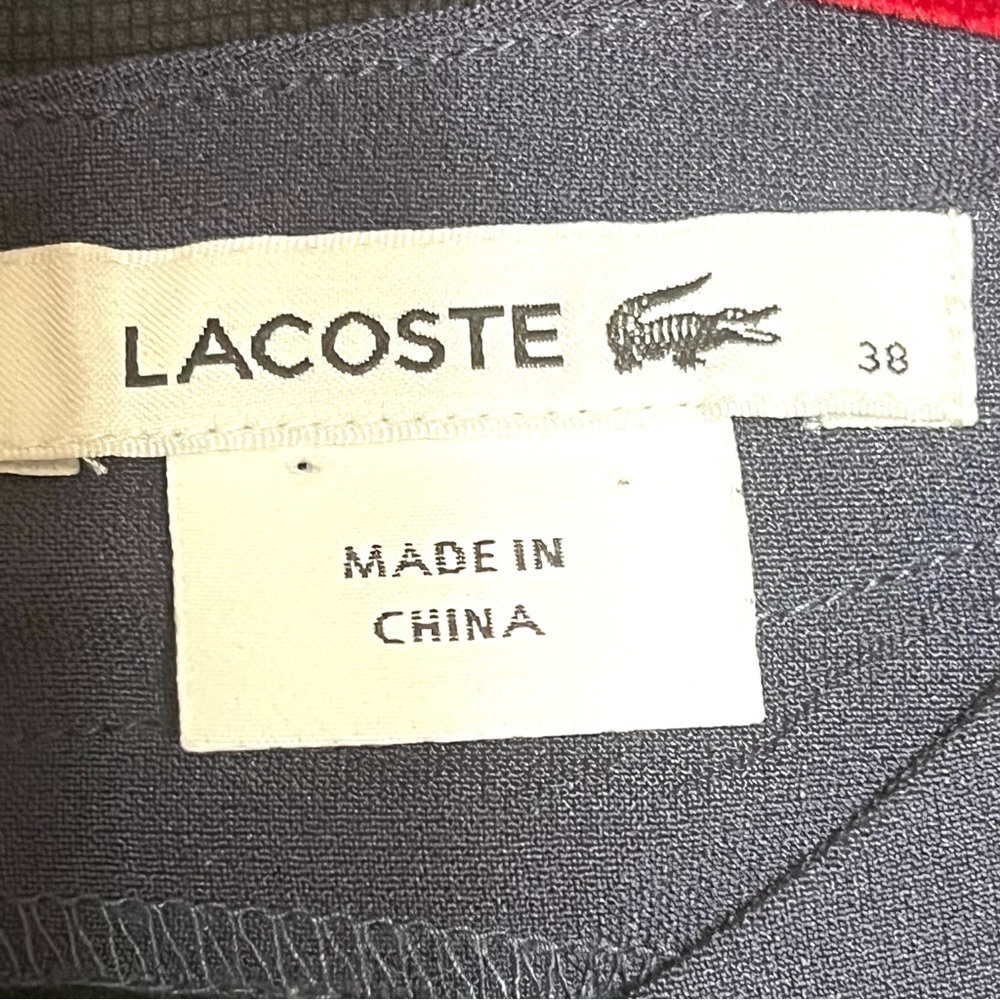 Lacoste Silk Black & Navy Sleeveless Shift Dress Women’s EU 38 - Picture 10 of 11